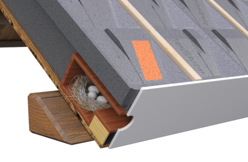 Doosnede van SlimFix RenoPro met geïntegreerde Avi-nestkast voor vogels