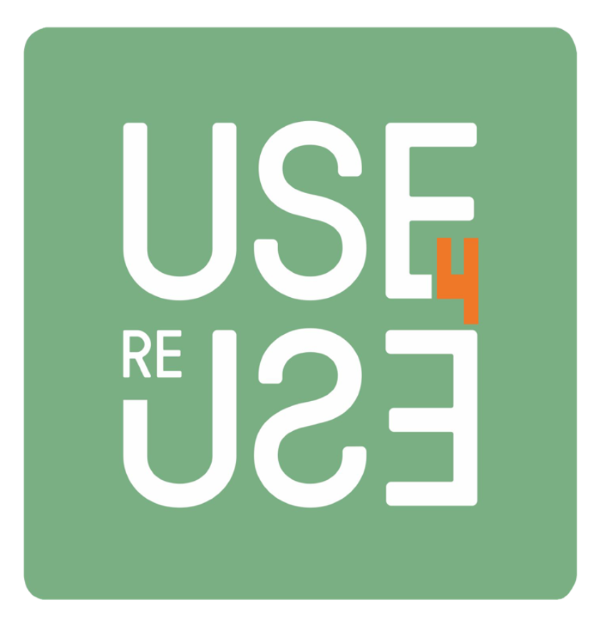 Het logo van Use4ReUse retoursysteem voor restmateriaal 