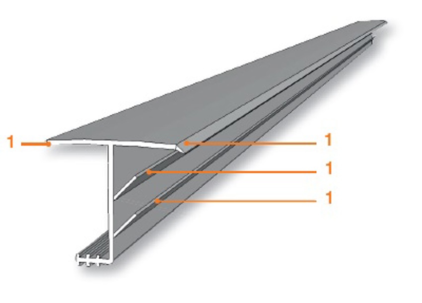 Illustratie van een naadprofiel voor het gebruik bij SlimFix Deco zolderisolatie.
