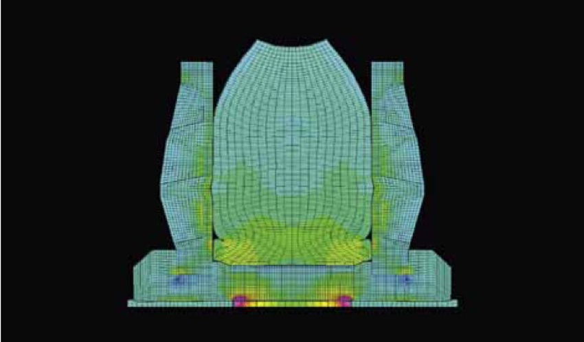 Testresultaat van een PowerKist funderingsbekisting d.m.v. moderne simulatietechniek.