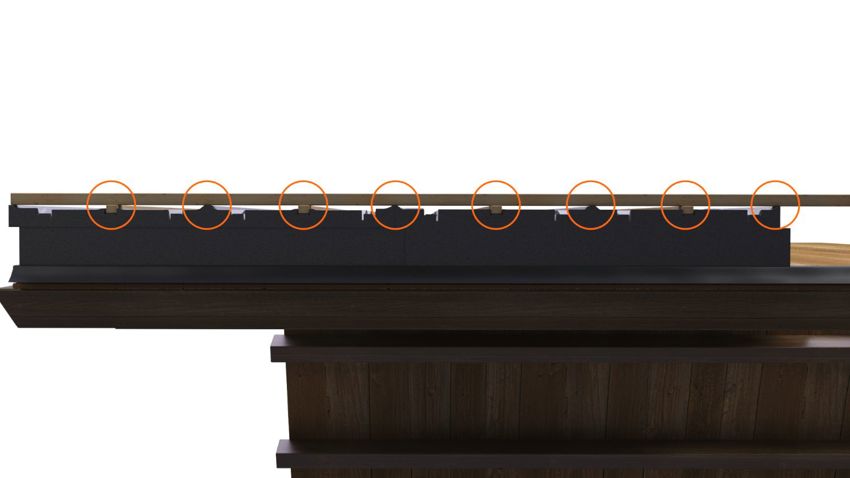 Illustratie van ondersteunende dijkjes in de RenoPro isolatieplaat