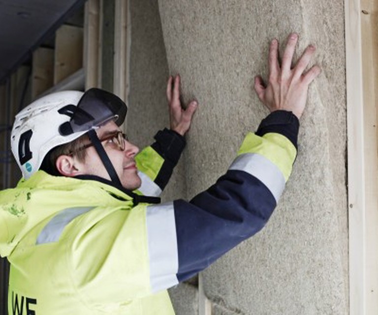 Foto van de toepassing van BEWI Hemp in de wand