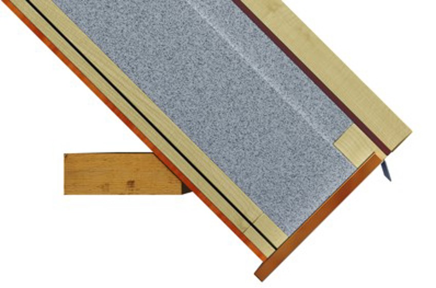 Illustratie van de doorsnede van een SlimFix XT Passief M dakelement.