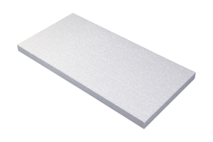 Packshot van een airpop witte EPS isolatieplaat. 