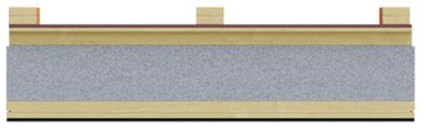 Doorsnede van een prefab Max dakelement met aanzicht kopse zijde.