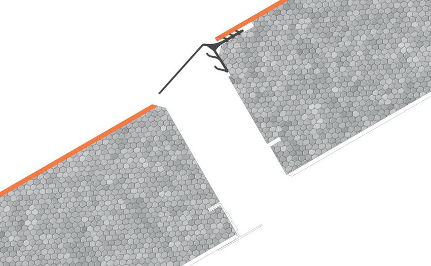 Illustratie van een EPDM profiel die is aangebracht in het SlimFix Spoor dakelement.